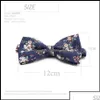 Neck Ties Fashion Accessories Mens Bow Tie Cotton Printing Rose Floral Wedding Parties Bowtie Noeud Papillon Homme Mariage Otekg