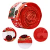 Decorazioni natalizie Nastro Imitazione bordo filo Lino Decorazione Plaid rosso e verde fiocco di neve