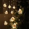 Strings Holiday Lighting Hanging 10pcs Christmas Ball LED Curtain Fairy Light String Tree Decoration Garland Navidad Decor