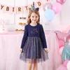 Girl's Dresses Kids for Girls Long Sleeve Snowflake Sequins Year Costume Princess Christmas Clothes Vestidos 221028