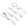 Conjuntos de utensílios de jantar 20pcs/lote aço inoxidável dobrar o garfo de tabela externa de tabela de tabela de tabela de panela de panela de panela leve