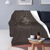 Blankets Soft Warm Flannel Tree Of Life Brown Gold Blanket Viking Norse For Airplane Travel Bedspread Wrap