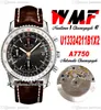 WMF U13324211B1X2 ETA A7750 Montre chronographe automatique pour homme bicolore or rose cadran blanc noir bracelet en cuir marron avec ligne blanche Super Edition Puretime I9