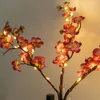 Bordslampor simulering plommon blommor led ljus inomhus och utomhus semester dekoration sträng ljus sovrum skrivbord bakgrundsbelysning