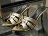 5A 8179210 Zapatillas Dedos en punta Tributo 8.5cm Mulas de tacón Zapatillas Sandalias Zapatos de diseñador para mujer Tamaño 35-43 Fendave
