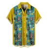 Men's Casual Shirts Mens Suit Romper Printed Hawaiian Short Sleeve Button Down Beach Shirt For Man Cotton T Men Soft