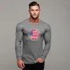 Suéteres masculinos muscleguys suéter masculino roupas masculinas imprimem camisa casual outono slim fit pullover o-pescoço homme top