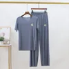 Stage Wear Flower Pattern Ballet Dance Training Clothing Women Solid Color Dancing Suits Elastic Cotton Blouse Fast-dry Loose Pants Sets