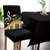 Housses de chaise pour touches de Piano, Note de musique, dégradé de musique, housse de salle à manger, en Spandex, élastique, pour salle de mariage, maison, 4/6/8 pièces