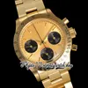 Paul Newman ST91 Manual Winding Chronograph Mens Watch WMF WM6265 1967 Rare Vintage 18k Yellow Gold Black Black Dial Oystersteel Armband Super Eternity Watches