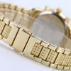 Bilek saatleri Cenevre Klasik Lüks Bayanlar Rhinestone Watch Gold Women Watches Moda Elmas Kadın Saat Relogio Feminino