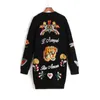 2023 Christmas Women's Jackets Runway Designer Cartoon Embroidery Sweater Cardigan Women Long Sleeve Knitted coat Female autumn winter Clothes