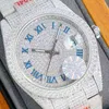 Klassiek horloge Heren volledige diamanten horloges Automatisch mechanisch polshorloge 40 mm Horloges Saffier roestvrijstalen band Levensduur Waterdicht