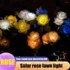 Solar Simulation Color Rose LED Lights Outdoor Waterproof Lawn Garden Landscape Christmas Halloween Decoration Lamp