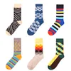 Herrensocken, 6 Paar, bunt, glückliche Männer, Punktemuster, Funky, Harajuku, Neuheit, Kleid, Designer, Marke, Skaten, Hip Hop, Geschenk, Straße