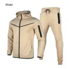 Dünner Designer-Trainingsanzug, One Zip Me, Sportbekleidung, Jacke, Hose, Damen-Trainingsanzug aus Tech-Fleece, Herren-Langarm-Jogger, lässiges blaues Techfleece