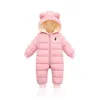 Rompers overalls baby clothes Winter Plus velvet New born Infant Boys Girls Warm Thick Jumpsuit Hooded Outfits Snowsuit coat kids Romper GC1757