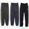 Pantaloni da uomo Needles Sportswear Leggings Farfalla Ricamo AWGE Uomo Donna Pantaloni sportivi a righe con fettuccia