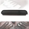 Flatware sets Universal Black Portable PP bestek Bekleding Draaggerei opbergdoos met siliconenkussen