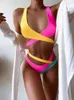 Strój jogi seksowne wysokiej talii kobiety krzyżowe Bandage kantar bikini strój kąpielowy bez pleców żeńskie stroje kąpielowe push up plaż