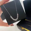 Lüks Victoria Designer Kolye Kolye S925 STERLING Gümüş Tam Kristal Çiçek Tılsımı Kısa Zincirli Gerletici Kadın Mücevherleri Kutu ile