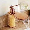 Bathroom Sink Faucets European Jade Wash Basin Faucet Waterfall Kitchen Mixer Water Tap Brass Cold And Golden