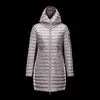여자 다운 파카스 디자이너 Long Down Jackets 프랑스 브랜드 레이스 업 겨울 재킷 자수 편지 완장 얇고 가벼운 115