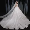 2023 Glitter Dubai Arabia Ball Gown Wedding Dresses lace Beads Lace Appliqued Plus Size Custom Made Bridal Gowns Crystal Robe de marie