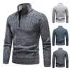 Herentruien Comfortabele gestreepte textuur Anti-pilling Pure Color Men Sweater Kleding