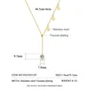 Pendant Necklaces JINSE Trendy Fine Gold Chain Zircon Necklace For Women Temperament Personality Shiny Wedding Fashion Jewelry Gift