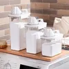 Storage Bottles Jars Airtight Laundry Detergent Powder Box Clear washing Container With Measuring Cup Multipurpose Plastic Cereal Jar 221028