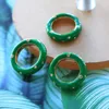 Clusterringen Vintage roestvrijstalen emailgroene ring Waterdichte punk dikke zegel voor vrouwen