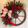 Christmas Decorations Door Wreath Retro Wagon Wheel Handmade Pine Reusable For Party Wedding Ho