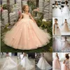 Fast Delivery Christmas Flower Girl Dresses Childrens First Communion Princess Dress for Kids Ball Gown Wedding Party