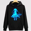 Мужские толстовины с высоким Q Unisex Date Date a The Live Noctilucan с капюшоном.