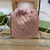 borsa da sera per borsetta piccola borsa per secchio a tracota borsetta borse da donna con spalla donna classica portafoglio a catena argentata Marmont paillettes Pochette