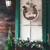 Décorations de Noël décor de ferme rustique joyeux porte d'entrée décoration mur cintre imprimé signe pour la maison