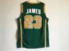 Hommes Basketball Irlandais St. Vincent Mary High School Maillot LeBron James 23 Uniforme Couleur de l'équipe Vert Marron Blanc Pour les fans de sport Tous cousus Université Respirant Haut