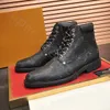 Herren-Designer-Stiefel, Rindsleder, Chelsea-Stiefel, für den Außenbereich, dicker Boden, mittellanger Stiefel, niedriger Absatz, Schnürung, runde Zehen, Herrenschuhe, Größe 38–45