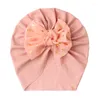 Hair Accessories Lovely Shiny Bowknot Baby Hat Cute Solid Color Girls Boys Turban Soft Born Infant Cap Beanies Head Wraps