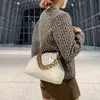 Bag female 2022 new woven metal clip chain small square bag versatile sling one shoulder cross Purses