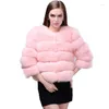 Женская меховая женщина одежда 2022 Осень Зимняя модная фальшивая пальто короткое стиль Слим Слим Топ Сплошная повседневная теплая куртка для