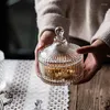 Bouteilles de stockage Style européen lumière luxe bonbons tasse Transparent cristal verre pot avec couvercle boîte à bijoux décoration de bureau