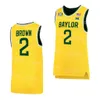 NCAA Basketball Baylor Bears College Jersey 4 LJ Cryer 10 Adam Flagler 11 James Akinjo 24 Matthew Mayer 2 Kendall Brown 1 Jeremy Sochan University Verde Giallo Bianco