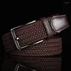 Belts Canvas Belt Casual Men's Free Punch Pin Buckle Lengthened Golf Fashion Stretch Woven Elastic Trousers