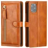 Luxury Leather dragkedja Flip Wallet -fodral för iPhone 14 13 12 11Pro Max XS XR 8 7 6S Plus Card Holder Stand Cover