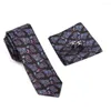 Bow Ties Fashion Neck Tie Set 2022 For Men Handkerchief Floral Pocket Square Cufflinks Necktie Wedding Party Gift