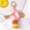 Keychains de bolos moda moda fofa doces frances