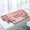 Jewelry Pouches Pink Velvet Stackable Display Tray Case For Jewellery S Fashion Portable Organizer Box