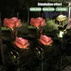 Solar Simulation Color Rose LED Lights Outdoor Waterproof Lawn Garden Landscape Christmas Halloween Decoration Lamp